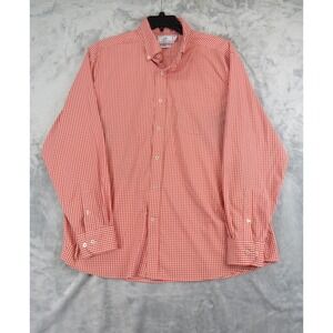 Southern Tide Intercoastal Shirt Mens XL Orange Gingham Performance Stretch